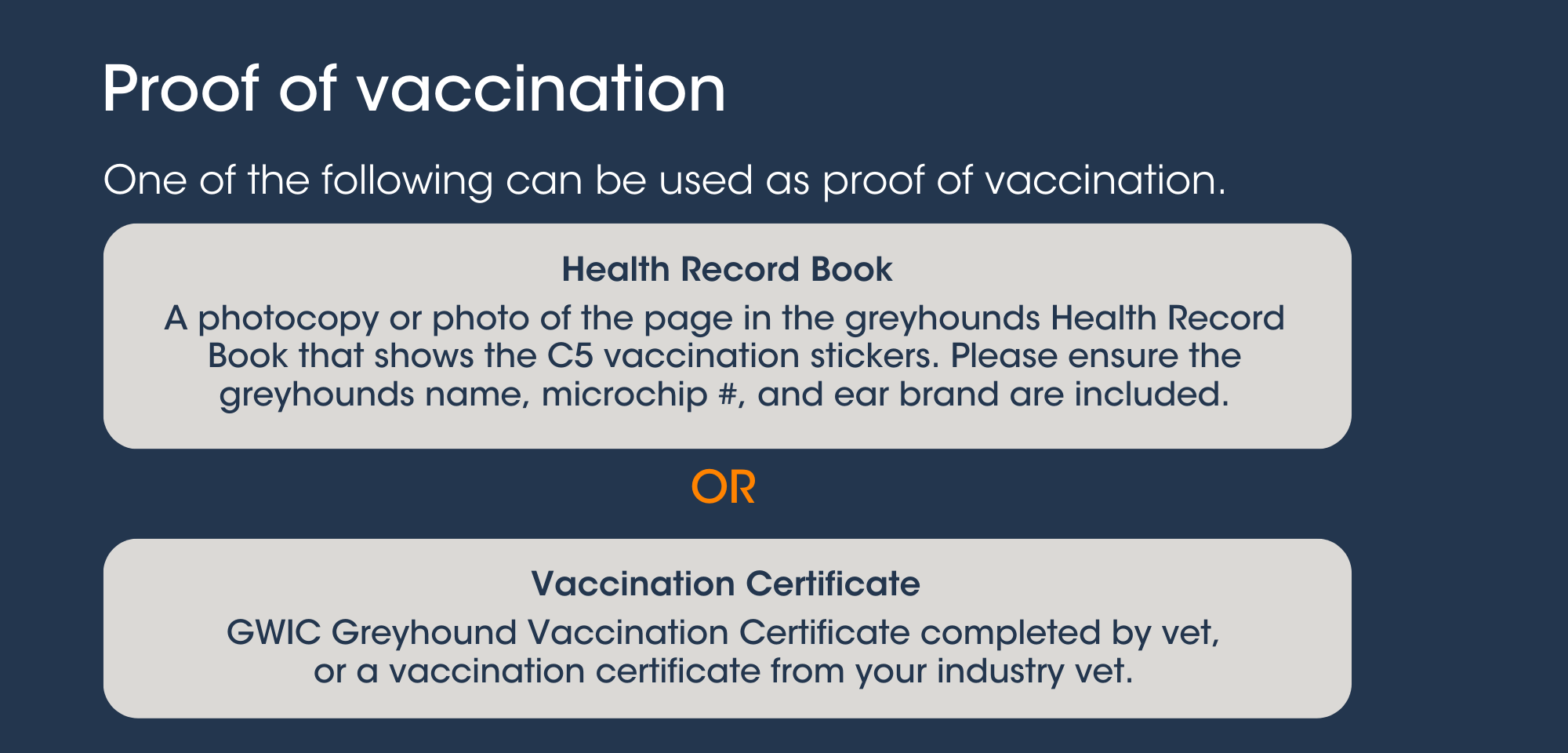 C5 vaccinations How to provide proof of vaccinations